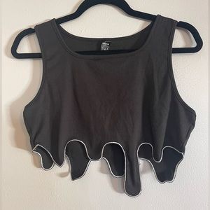 Black and White SHEIN Drip crop top, Size:L